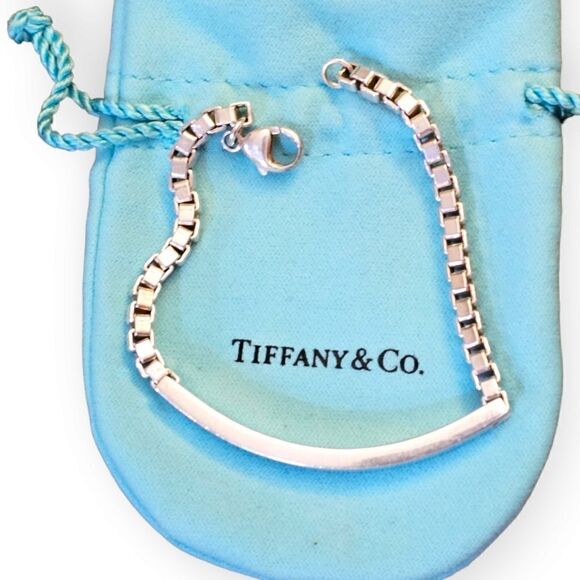 Tiffany & Co. Sterling Silver 925 2004 Venetian Link I.D. 7" Bracelet - Picture 8 of 15